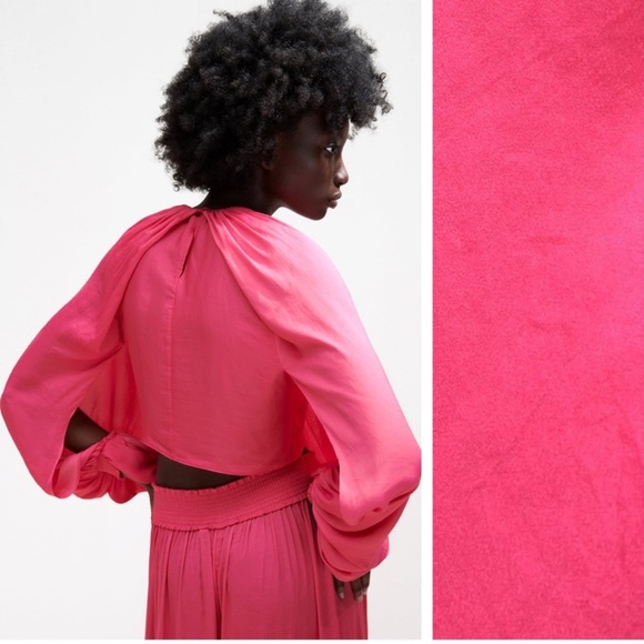 Zara Balloon Sleeve Crop Top - Picture 4 of 6